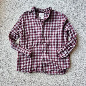 St. John's Bay Burgundy and White Checkered Flannel Shirt - XL
